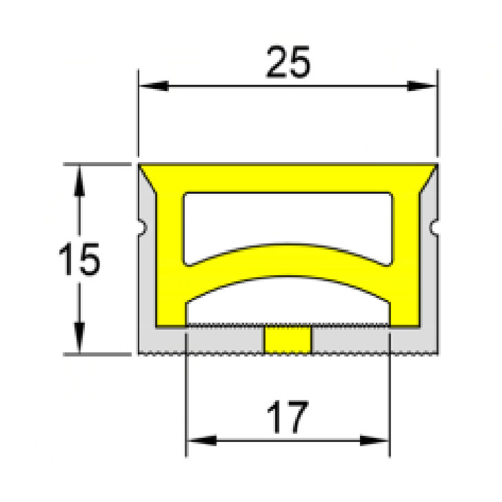 Silicone LED Diffuser Flat Top For 15mm LED Strip Light - 25*15mm 120° Top Emitting Silicone LED Diffuser Flat Top For 15mm LED Strip Light - 25*15mm 120° Top Emitting
